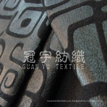 Tecido de couro falso camurça impresso para capa de sofá